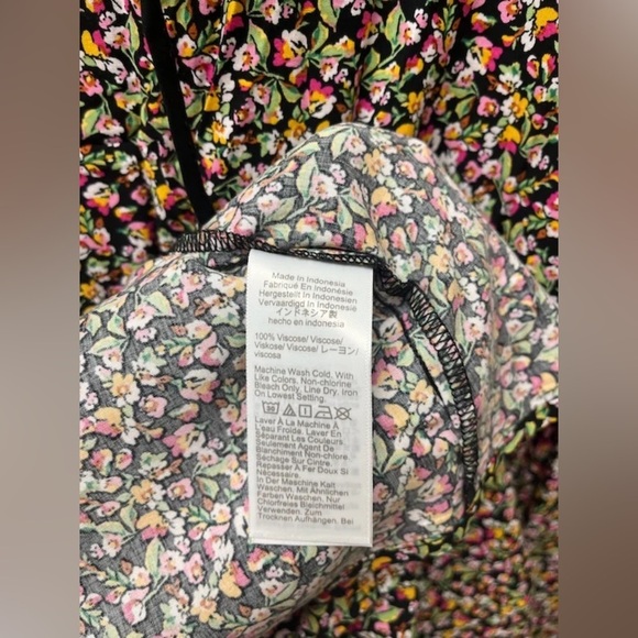 J. Crew Premium Floral Long Sleeve Tie Neck Mini Dress - NEW - Size 16 - Picture 5 of 5